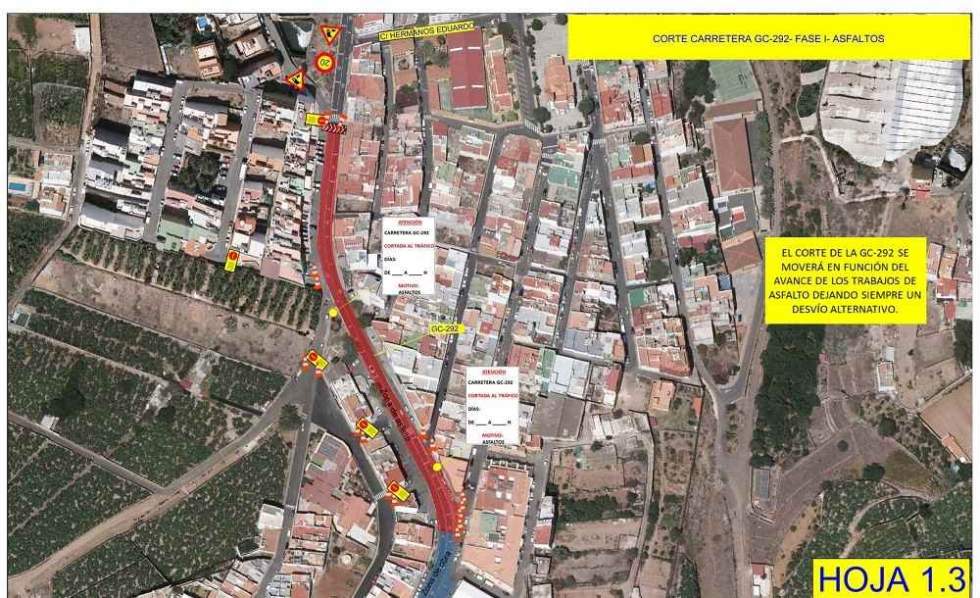 Plano de los cortes de tráfico
