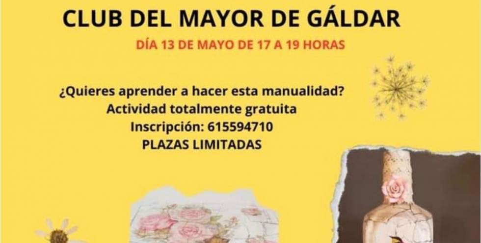 El Club del Mayor de Gáldar acoge el 13 de mayo un taller de manualidades