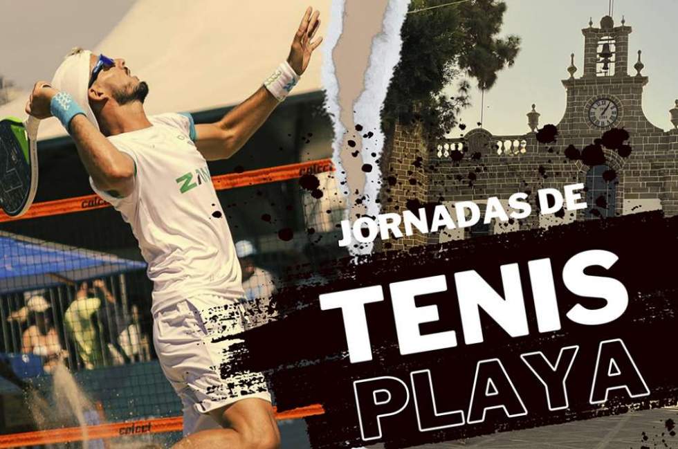 Detalle del cartel de las Jornadas de Tenis Playa en Teror