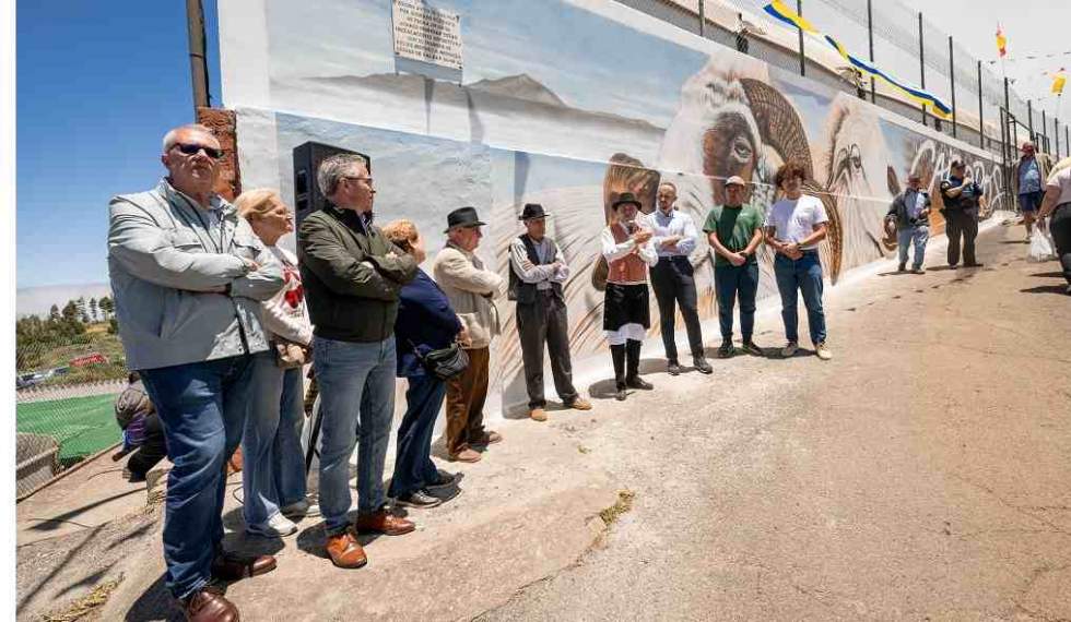 Gáldar inaugura en Caideros un mural dedicado a la tradición ganadera