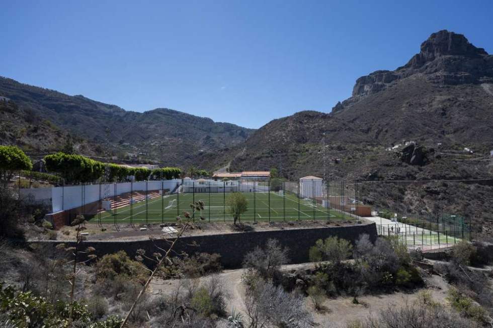 Vista general del campo de fútbol de Tejeda