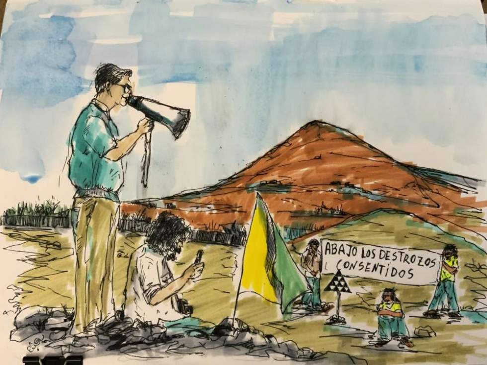 Sobre foto de Paco Rivero, dibujo de Joao Leivinha