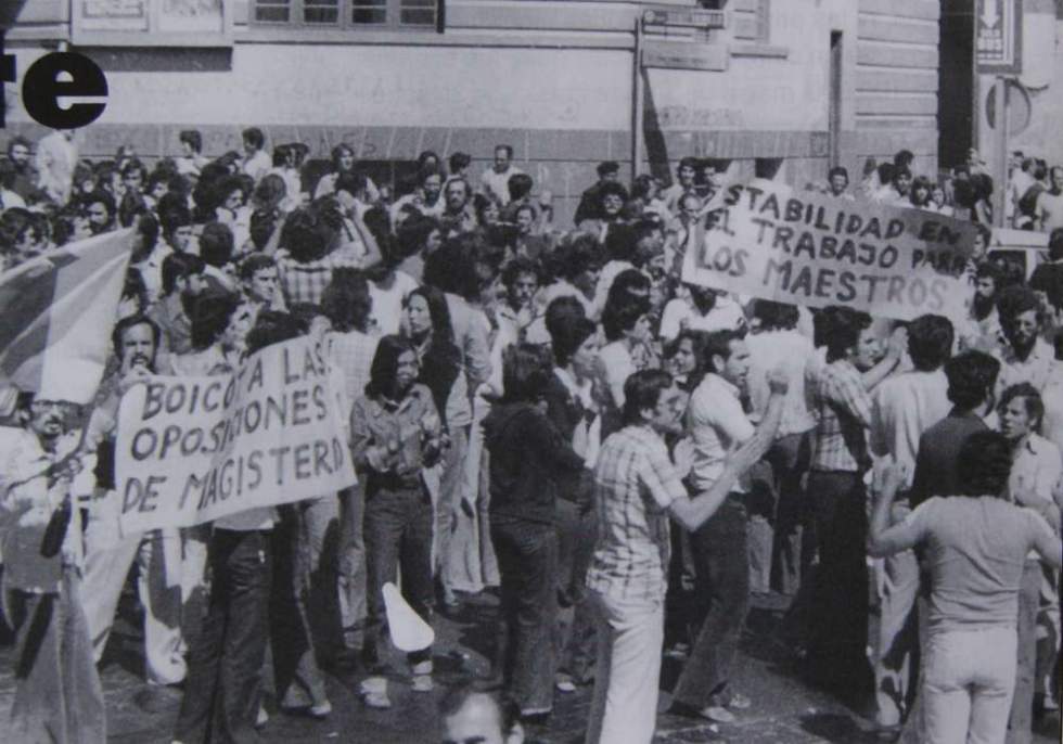 Manifestaci&oacute;n en 1977.