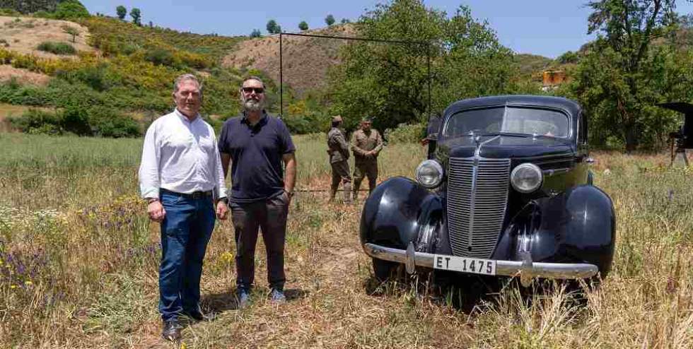 El alcalde de Valleseco visitó el rodaje