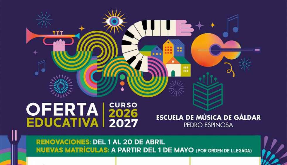 Oferta educativa de la Escuela de M&uacute;sica de G&aacute;ldar