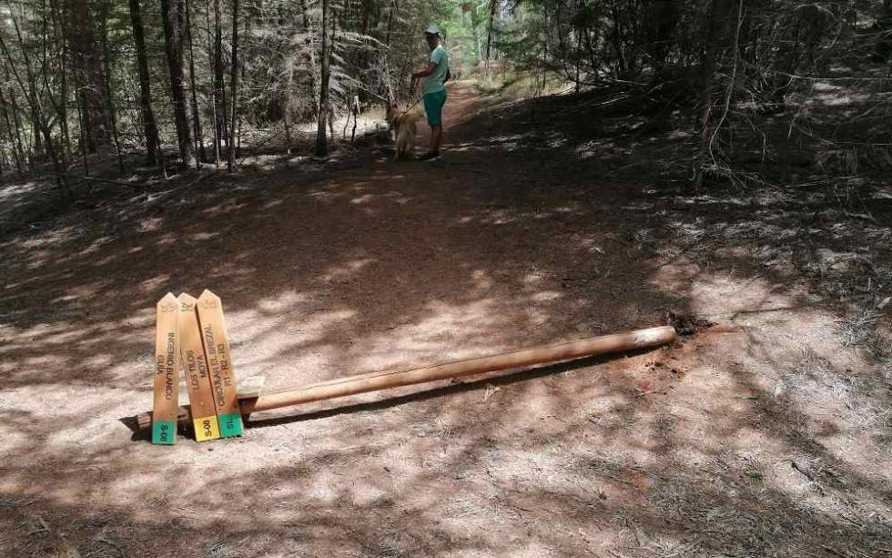 Imagen de una de las señalizaciones objeto de los actos vandálicos