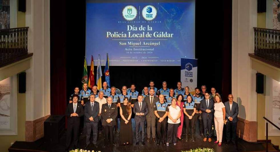 Foto de familia del D&iacute;a de la Polic&iacute;a Local de G&aacute;ldar