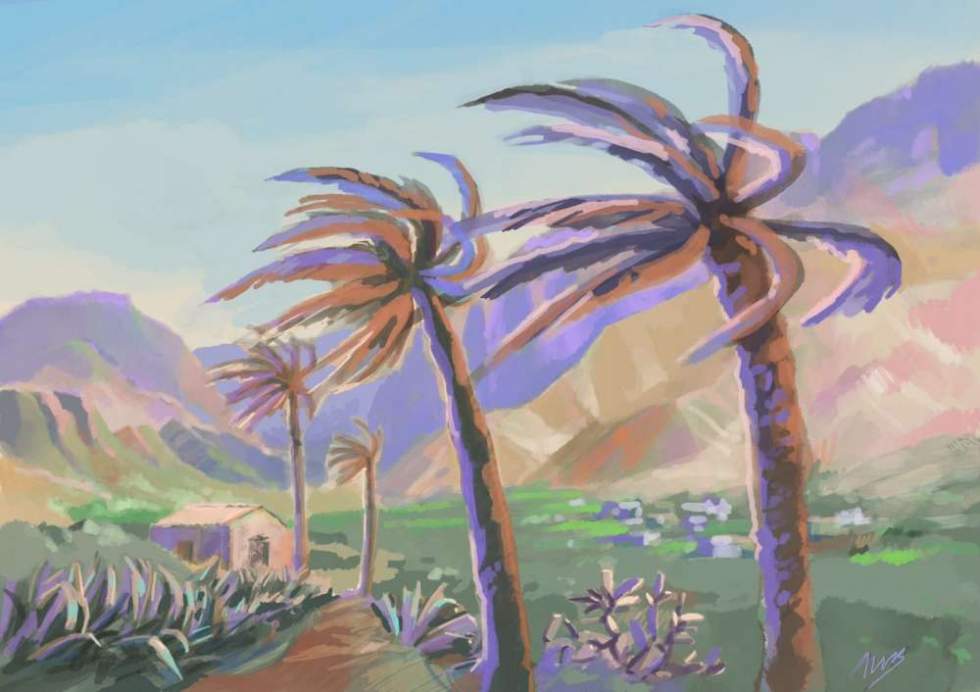 El viento. Ilustración: Antonio Juan Valencia Moreno