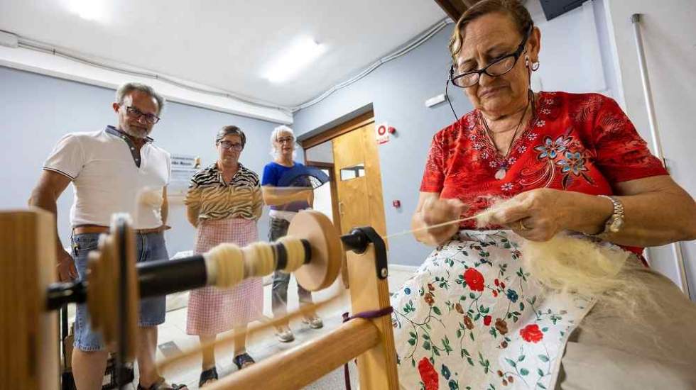 Taller de hilado de la lana