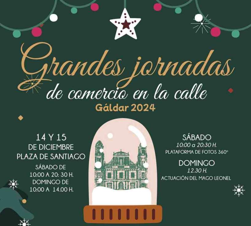 Cartel de jornada de comercio en la calle