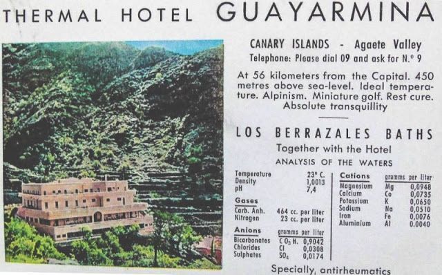 Propaganda hotel Guayarmina años sesenta.