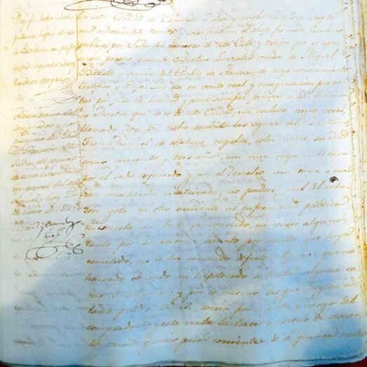 ESCRITURA DE VENTA DEL ESCLAVO JUAN MANUEL. FOTO AUTOR