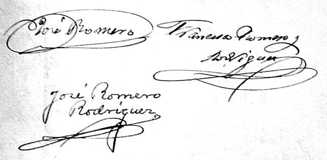 FIRMAS DE LOS ROMERO RODRÍGUEZ