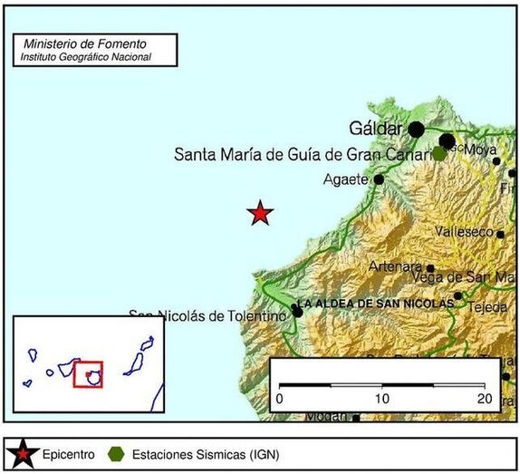 Agaete movimiento sismico
