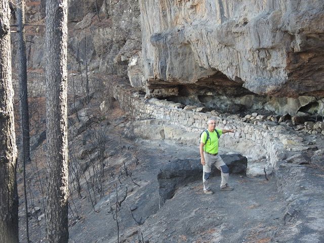 El canal de Tamadaba tras el incendio.