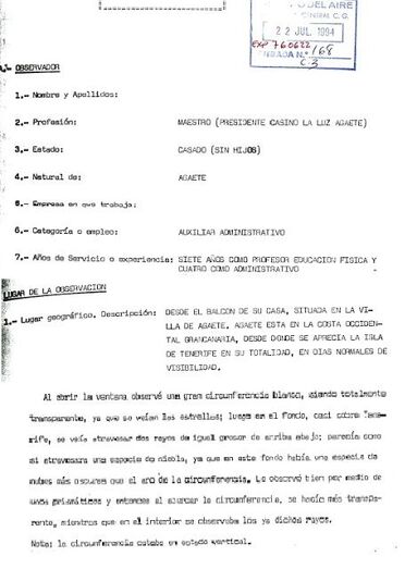 Manifestación vecino de Agaete en el expediente.