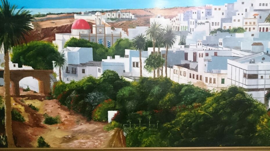 El Huerto 1975, cuadro al oleo, del autor del blog.