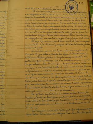 El temporal en del Libro de Actas de la Permanente del día 9 de enero de 1958, página 186 vuelta, signatura 121A, tomo XXIX. (Archivo municipal)