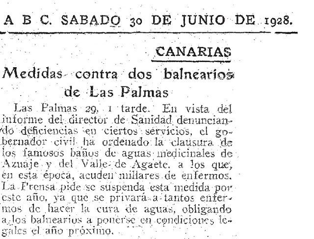 El cierre en la prensa nacional, ABC de 30 de junio de 1928.
