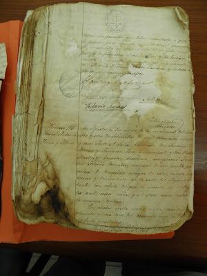 Restos quemados de los libros municipales de 1880. (Archivo Juzgado de Paz de Agaete)