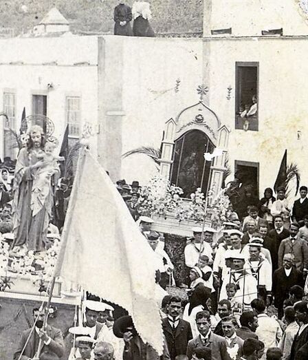 Procesión virgen de Las Nieves, principios del siglo XX.
