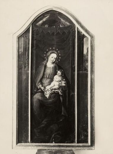 Imagen antigua, ante del descubrimiento de la pintura original en 1963, que estaba debajo.