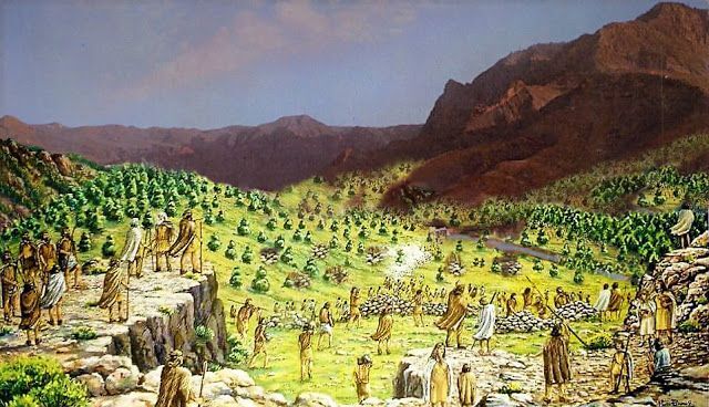 Agaete prehispánico. Composición con fragmento dibujo de Martín Robaina González