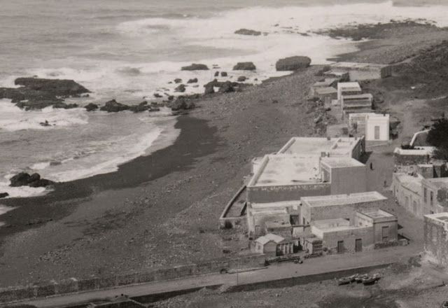 Las Nieves años veinte del pasado siglo, casitas de pescadores.