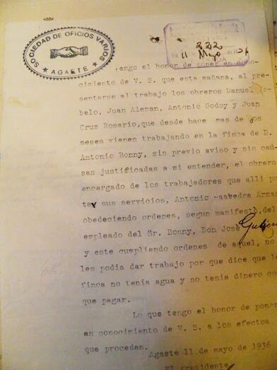 Documentos del SOVA de Agaete