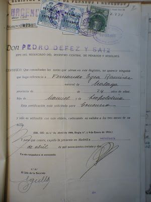 Certificados de buena conducta de Fernando Egea Ramírez.