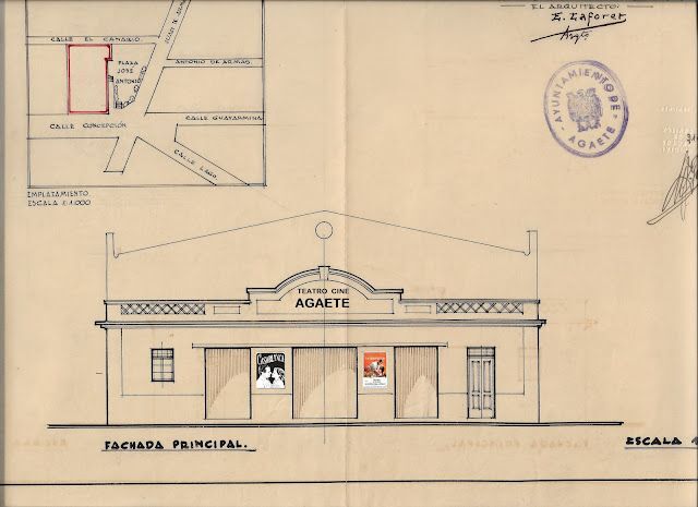  Fachada principal, calle de la Concepción, del futuro cine de Agaete 1948.