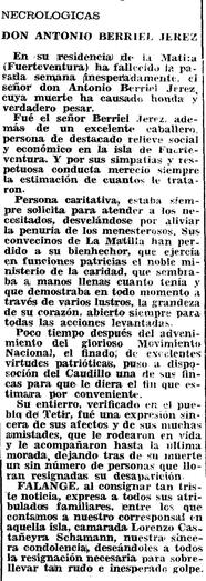 Necrologica periodico Falange