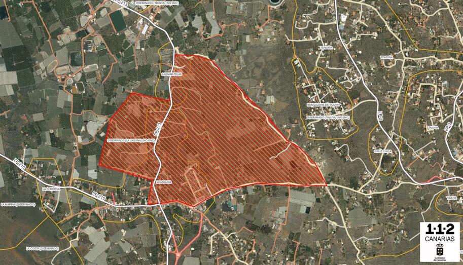 Perímetro zona evacuada 12102021