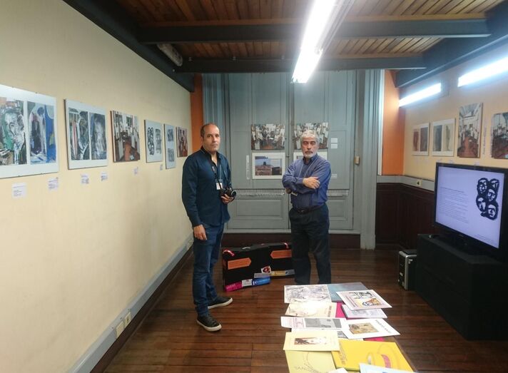 3. Equipaje de mano. A. Betancor y J. Cabrera en la exposición