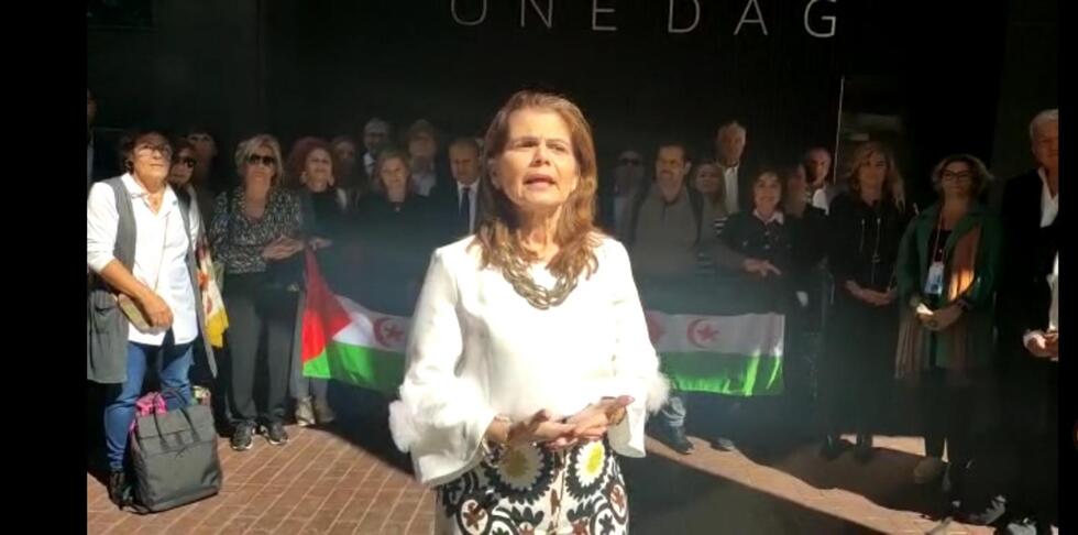 Foto frente la embajad de España ante la ONU