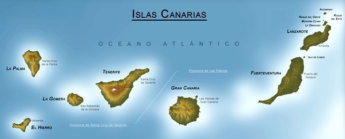 Mapa de las Islas Canarias