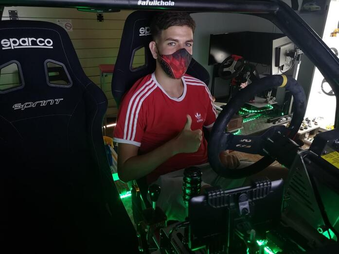 Kilian en el simulador