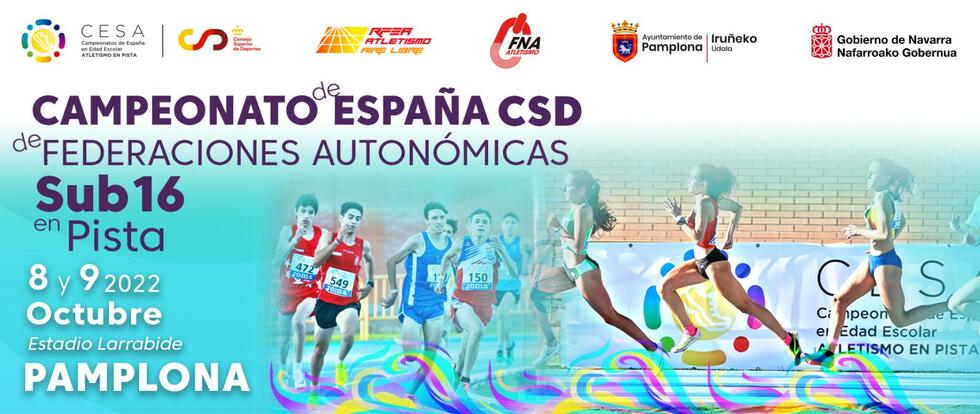 Pamplona celebra el Campeonato de España de Federaciones de Pista Sub 16 en Edad Escolar
