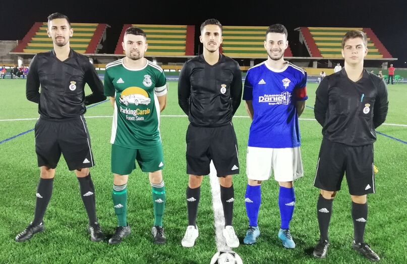 Trió arbitral y capitanes 18 10 2019