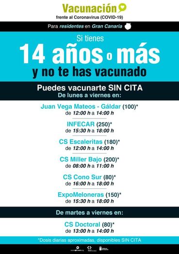 Cartela vacunación sin cita GC