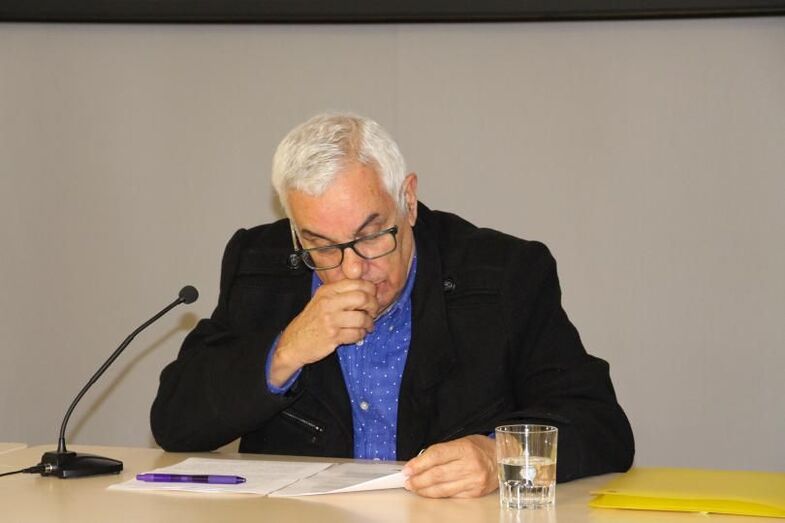 Barreto en la Biblioteca Insular durante el acto que organizó la Casa Museo20 Pérez Galdós