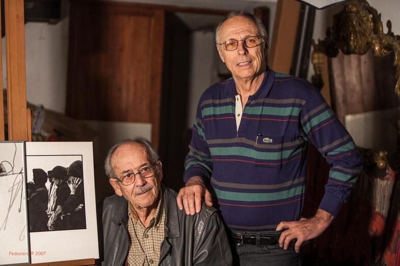 El cineasta Pedro Siemens junto al fotógrafo Fachico Rojas