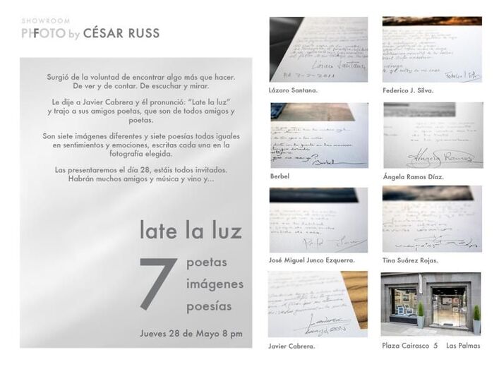 Late la luz. Tarjeta invitación 1