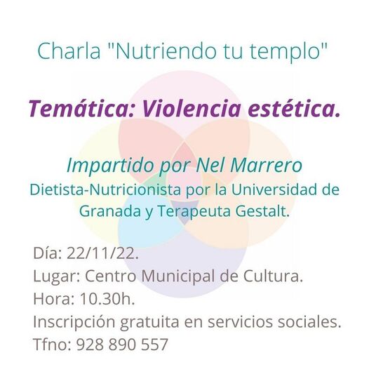 Cartel charla nutriendo tu templo