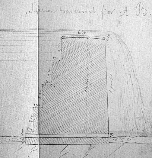 Perfil tipo del Proyecto de 1862 Presas de Tamaraceite [Archivo Histórico Provincial]