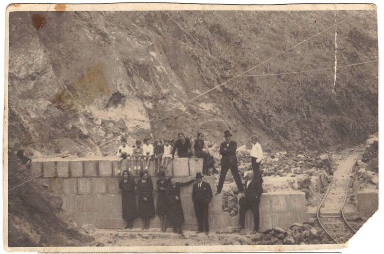 Visita a las obras en 1931 (Foto cedida por la familia Quevedo Franchy)