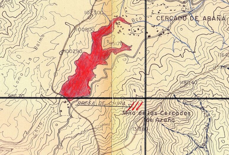 Fig. 3 – Situación de la Presa de Chira (J.G.P., 1974)