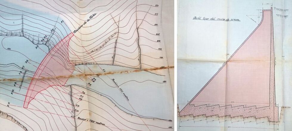 Planta y perfil del proyecto de 1940.