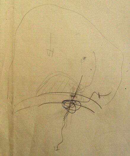 Figura. Zona de fisuras. Dibujo encontrado en el reverso de una Memoria con los datos de la zanja ejecutada a mediados de la década de 1950 (EMALSA-LPGC)  