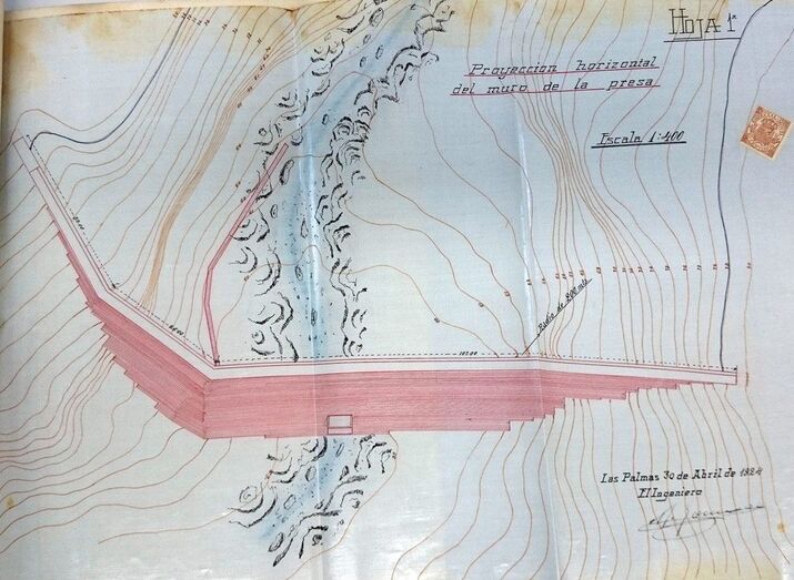  Planta de la presa diseñada en 1924 (CIGC)